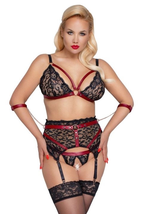 Cottelli Bondage - 3-Częściowy Koronkowy Komplecik Bondage 3XL Cottelli Bondage - 3-Częściowy Koronkowy Komplecik Bondage 3XL