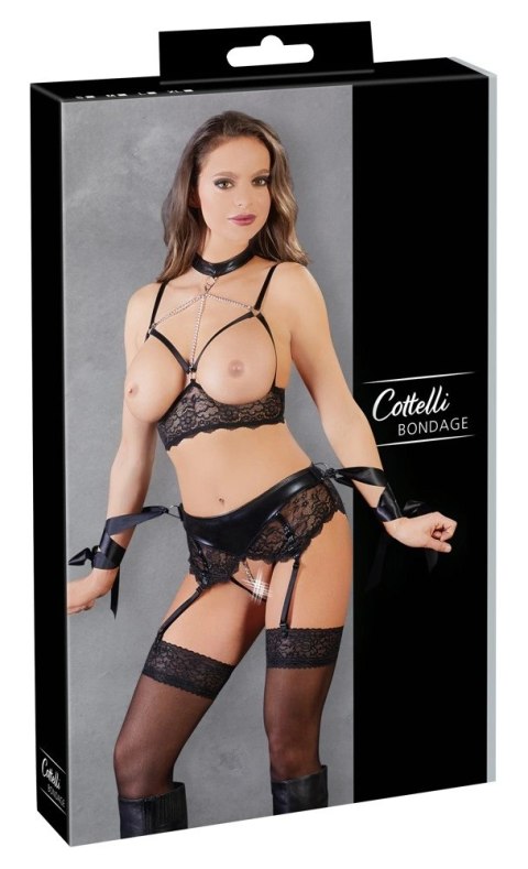 Cottelli Bondage - Seksowny Koronkowy Zestaw Czarny XL Cottelli Bondage - Seksowny Koronkowy Zestaw Czarny XL