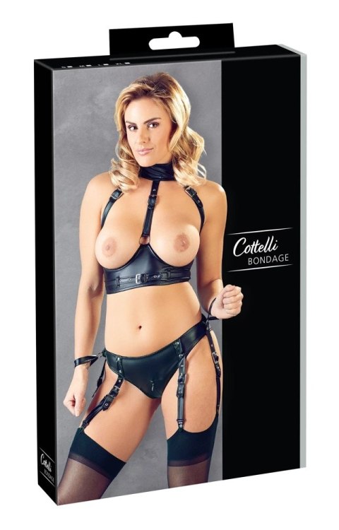 Cottelli Bondage - Seksowny Otwarty Biustonosz Z Majteczkami Na Szelkach XL Cottelli Bondage - Seksowny Otwarty Biustonosz Z Majteczkami Na Szelkach XL