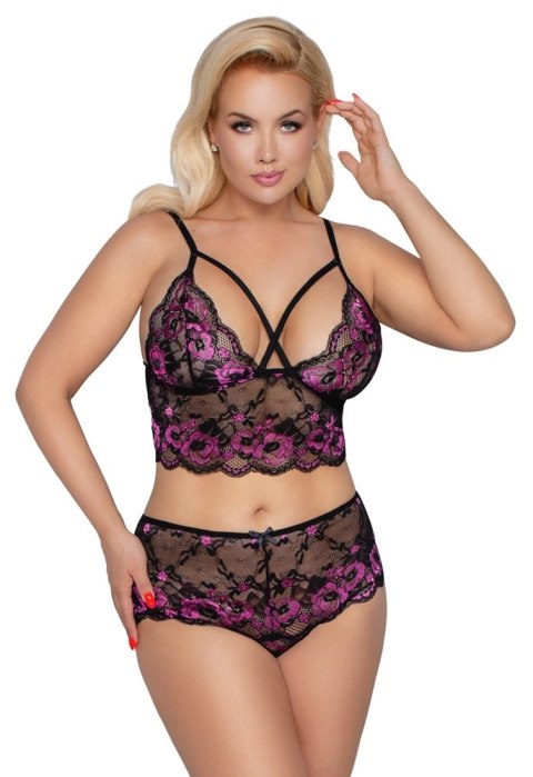 Cottelli CURVES - Miękki Koronkowy Biustonosz I Majteczki Z Wysokim Stanem 4XL/3XL Cottelli CURVES - Miękki Koronkowy Biustonosz I Majteczki Z Wysokim Stanem 4XL/3XL