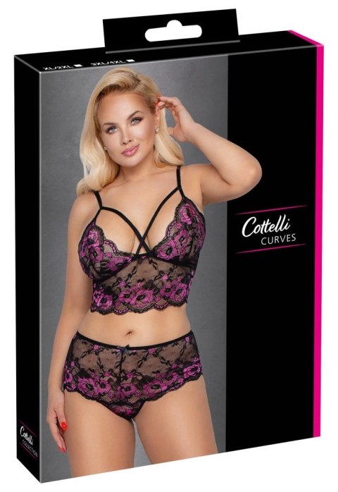 Cottelli CURVES - Miękki Koronkowy Biustonosz I Majteczki Z Wysokim Stanem XL/2XL Cottelli CURVES - Miękki Koronkowy Biustonosz I Majteczki Z Wysokim Stanem XL/2XL