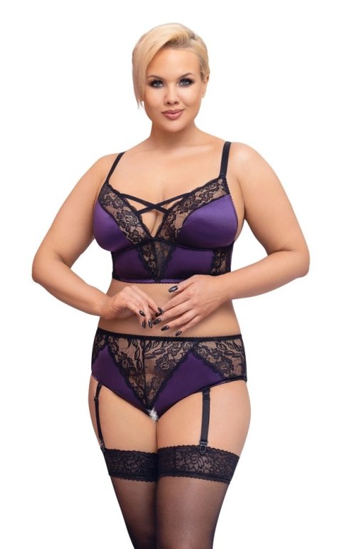 Cottelli CURVES - Satynowo-Koronkowy Zestaw Majtki Z Podwiązką I Stanik 3XL Cottelli CURVES - Satynowo-Koronkowy Zestaw Majtki Z Podwiązką I Stanik 3XL