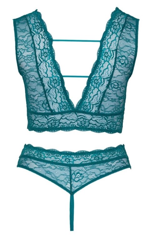 Cottelli CURVES - Seksowna Wycięta Braletka I Stringi Bez Krocza Niebieskie 4XL Cottelli CURVES - Seksowna Wycięta Braletka I Stringi Bez Krocza Niebieskie 4XL