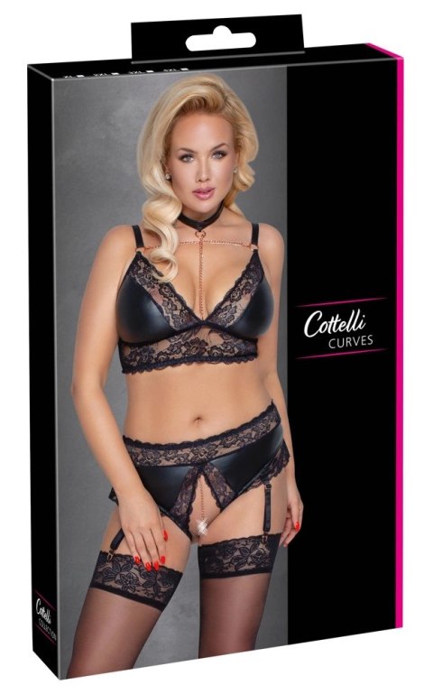 Cottelli CURVES - Seksowny Koronkowy Komplecik Z Dodatkiem Łańcuszków 2XL Cottelli CURVES - Seksowny Koronkowy Komplecik Z Dodatkiem Łańcuszków 2XL