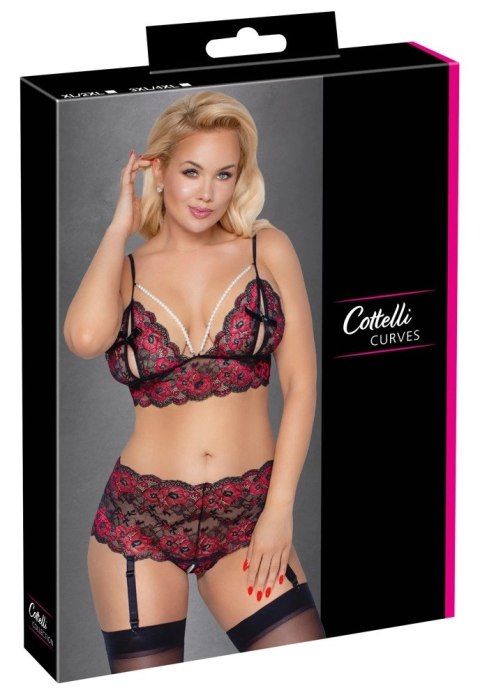 Cottelli CURVES - Seksowny Koronkowy Komplecik Z Perełkami 3XL/4XL Cottelli CURVES - Seksowny Koronkowy Komplecik Z Perełkami 3XL/4XL