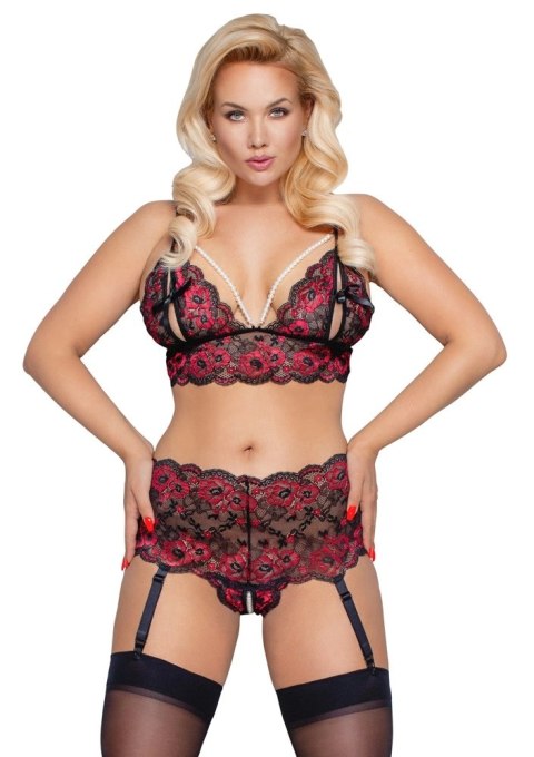 Cottelli CURVES - Seksowny Koronkowy Komplecik Z Perełkami 3XL/4XL Cottelli CURVES - Seksowny Koronkowy Komplecik Z Perełkami 3XL/4XL