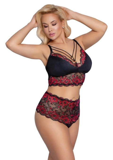 Cottelli CURVES - Seksowny Koronkowy Secik Wysokie Stringi I Biustonosz Z Paseczkami 4XL Cottelli CURVES - Seksowny Koronkowy Secik Wysokie Stringi I Biustonosz Z Paseczkami 4XL
