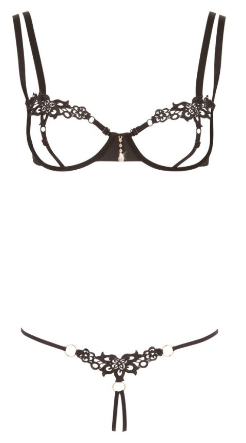 Cottelli LINGERIE - Seksowny 2-Częściowy Komplecik Z Paseczków Czarny L Cottelli LINGERIE - Seksowny 2-Częściowy Komplecik Z Paseczków Czarny L