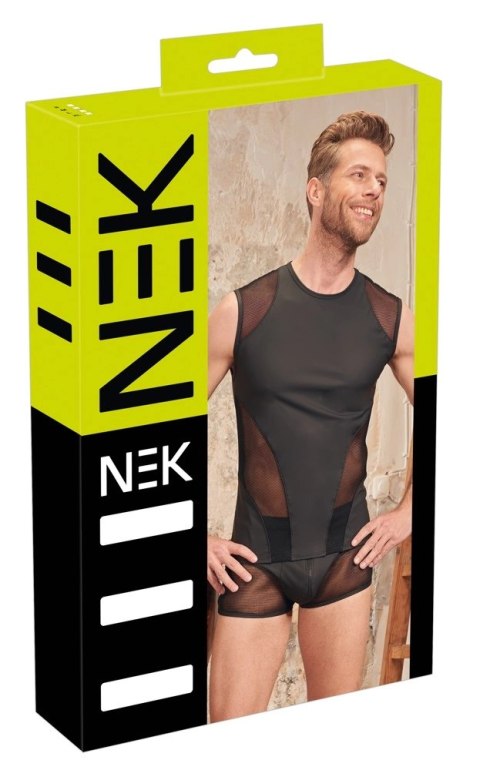 NEK - Czarna Koszulka Bez Rękawków Z Wstawkami Z Siateczki 2XL NEK - Czarna Koszulka Bez Rękawków Z Wstawkami Z Siateczki 2XL