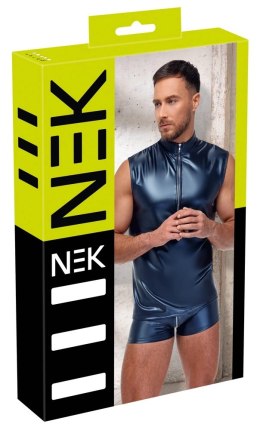 NEK - Seksowna Niebiesko-Metaliczna Koszulka Męska Bez Rękawów 2XL
