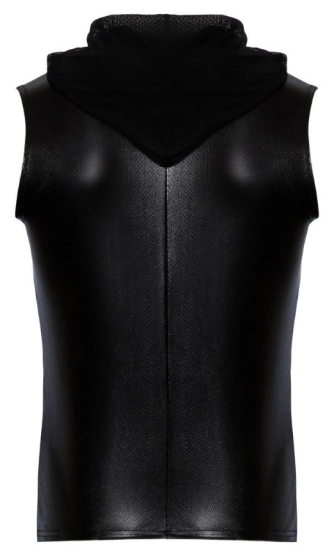 Noir - Seksowny Męski Bezrękawnik Z Kapturem Skóra Węża Czarny 2XL Noir - Seksowny Męski Bezrękawnik Z Kapturem Skóra Węża Czarny 2XL