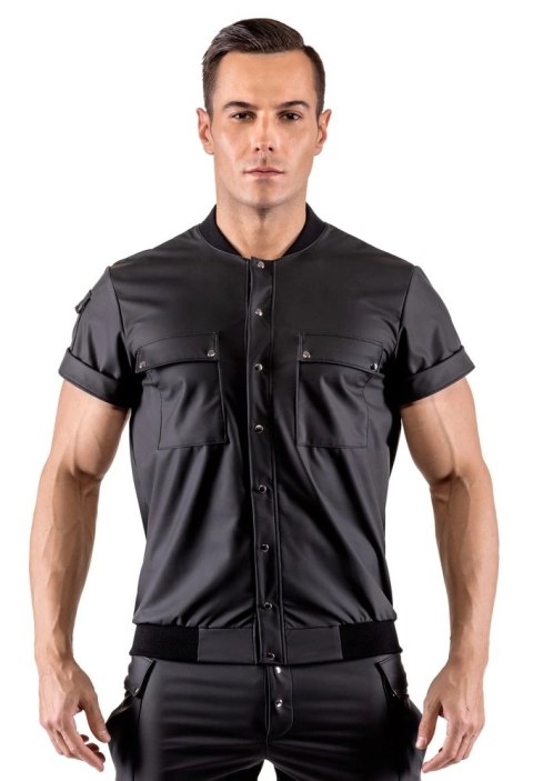 Svenjoyment - Czarna Krótka Męska Koszula O Matowym Wyglądzie 2XL Svenjoyment - Czarna Krótka Męska Koszula O Matowym Wyglądzie 2XL