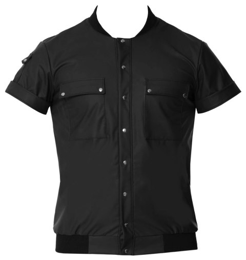 Svenjoyment - Czarna Krótka Męska Koszula O Matowym Wyglądzie 2XL Svenjoyment - Czarna Krótka Męska Koszula O Matowym Wyglądzie 2XL