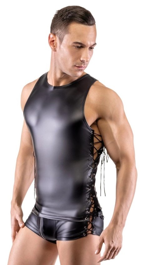 Svenjoyment - Męski Matowy Bezrękawnik Z Eleganckim Sznurowaniem XL Svenjoyment - Męski Matowy Bezrękawnik Z Eleganckim Sznurowaniem XL
