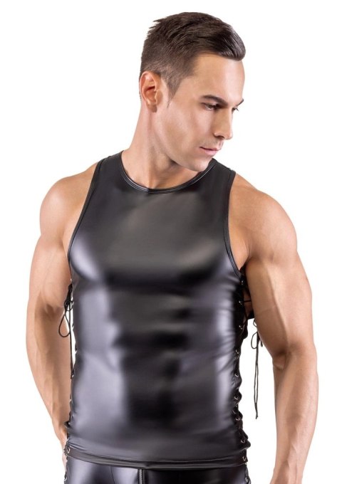 Svenjoyment - Męski Matowy Bezrękawnik Z Eleganckim Sznurowaniem S Svenjoyment - Męski Matowy Bezrękawnik Z Eleganckim Sznurowaniem S