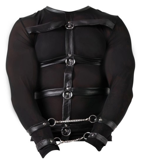 Svenjoyment Bondage - Długa Siateczkowa Koszulka Z Eleganckim Matem I Mankietami Na Nadgarstki S Svenjoyment Bondage - Długa Siateczkowa Koszulka Z Eleganckim Matem I Mankietami Na Nadgarstki S