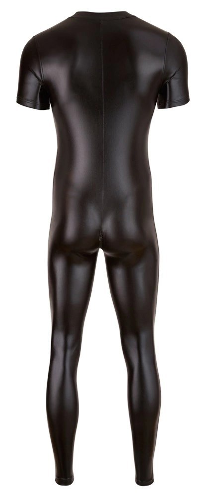 Svenjoyment - Długi Męski Błyszczący Kombinezon Z Suwakami Czarny 3XL Svenjoyment - Długi Męski Błyszczący Kombinezon Z Suwakami Czarny 3XL