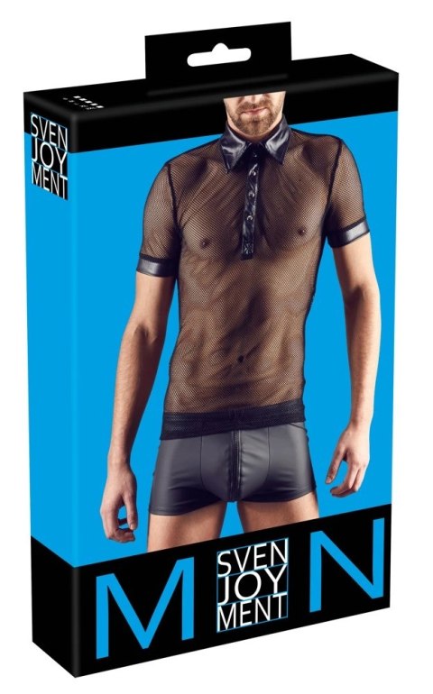 Svenjoyment - Męska Siateczkowa Koszulka Polo Z Kołnierzykiem Czarna 2XL Svenjoyment - Męska Siateczkowa Koszulka Polo Z Kołnierzykiem Czarna 2XL