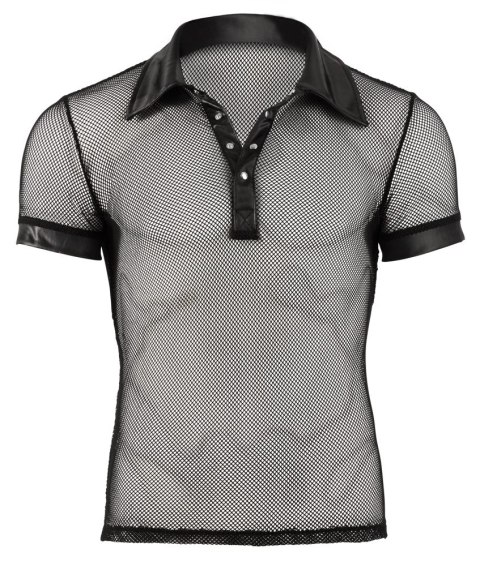 Svenjoyment - Męska Siateczkowa Koszulka Polo Z Kołnierzykiem Czarna 2XL Svenjoyment - Męska Siateczkowa Koszulka Polo Z Kołnierzykiem Czarna 2XL