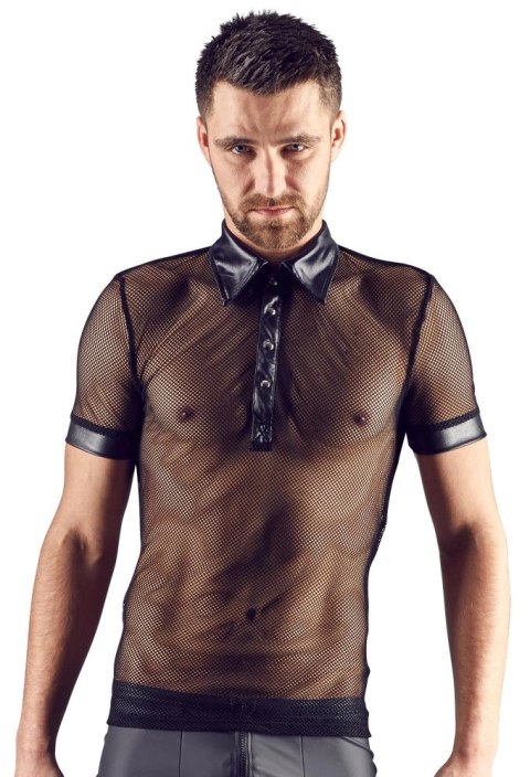 Svenjoyment - Męska Siateczkowa Koszulka Polo Z Kołnierzykiem Czarna M Svenjoyment - Męska Siateczkowa Koszulka Polo Z Kołnierzykiem Czarna M