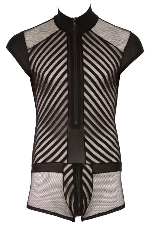 Svenjoyment - Męskie Siateczkowe Body Z Czarnymi Paseczkami I Suwakiem 2XL Svenjoyment - Męskie Siateczkowe Body Z Czarnymi Paseczkami I Suwakiem 2XL