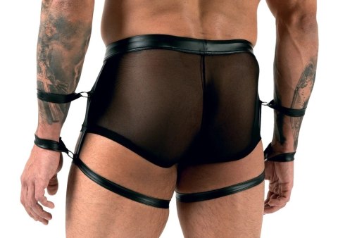 Svenjoyment Bondage - Czarne Półprzezroczyste Spodenki Z Podwójnymi Mankietami Na Ręce S Svenjoyment Bondage - Czarne Półprzezroczyste Spodenki Z Podwójnymi Mankietami Na Ręce S