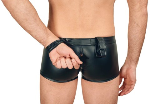 Svenjoyment Bondage - Matowe Bokserki Męskie Z Dwoma Mankietami Z Tyłu Czarne S Svenjoyment Bondage - Matowe Bokserki Męskie Z Dwoma Mankietami Z Tyłu Czarne S