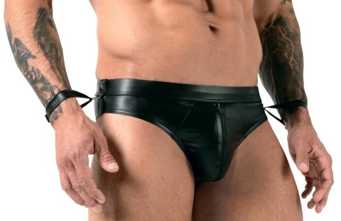 Svenjoyment Bondage - Seksowne Slipy Męskie Bez Tyłu Z Mankietami Czarny Mat S Svenjoyment Bondage - Seksowne Slipy Męskie Bez Tyłu Z Mankietami Czarny Mat S