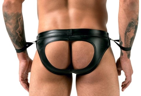 Svenjoyment Bondage - Seksowne Slipy Męskie Bez Tyłu Z Mankietami Czarny Mat S Svenjoyment Bondage - Seksowne Slipy Męskie Bez Tyłu Z Mankietami Czarny Mat S