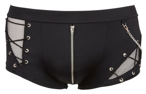 Svenjoyment - Męskie Stylowe Bokserki Z Łańcuszkiem I Zamkiem Z Przodu Czarne S Svenjoyment - Męskie Stylowe Bokserki Z Łańcuszkiem I Zamkiem Z Przodu Czarne S