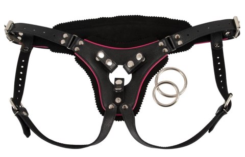 ZADO - Czarna Skórzana Uprząż Strap-on Z 2 Pierścieniami S-L ZADO - Czarna Skórzana Uprząż Strap-on Z 2 Pierścieniami S-L