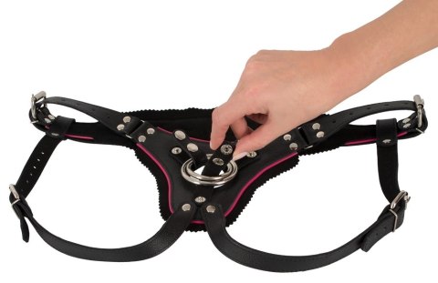 ZADO - Czarna Skórzana Uprząż Strap-on Z 2 Pierścieniami S-L ZADO - Czarna Skórzana Uprząż Strap-on Z 2 Pierścieniami S-L
