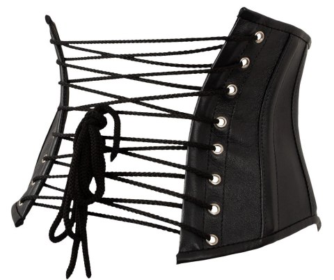 ZADO - Seksowny Skórzany Gorset Bez Biustu Sznurowany Czarny 51 cm ZADO - Seksowny Skórzany Gorset Bez Biustu Sznurowany Czarny 51 cm