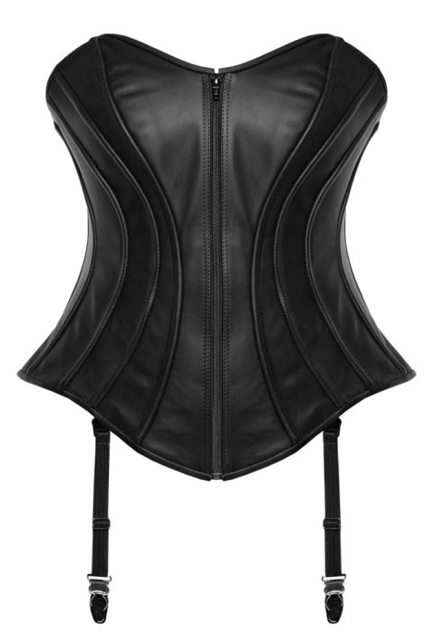 ZADO - Seksowny Skórzany Gorset Z Paskami Do Pończoch Czarne 2XL ZADO - Seksowny Skórzany Gorset Z Paskami Do Pończoch Czarne 2XL