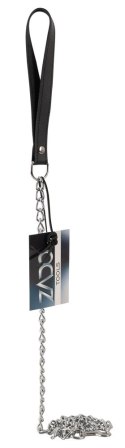 ZADO - Skórzana Obroża Z Metalową Smyczą 110 cm