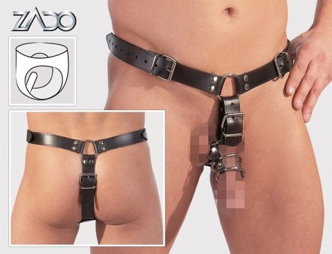 ZADO - Skórzane Stringi Męskie Z Dildo Analnym I 3 Pierścieniami Na Penisa S/M ZADO - Skórzane Stringi Męskie Z Dildo Analnym I 3 Pierścieniami Na Penisa S/M