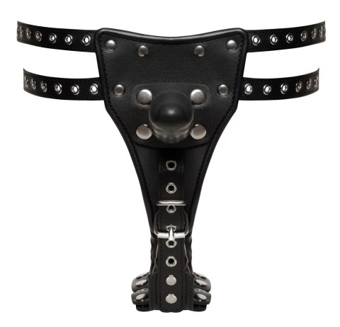 ZADO - Skórzane Stringi Z 3 Wymiennymi Dildami Czarne L/XL ZADO - Skórzane Stringi Z 3 Wymiennymi Dildami Czarne L/XL