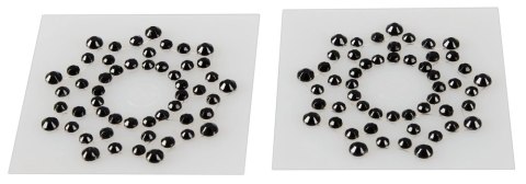 Cottelli ACCESSOIRES - Naklejki Na Sutki Z Dżetami Czarne 2szt Cottelli ACCESSOIRES - Naklejki Na Sutki Z Dżetami Czarne 2szt