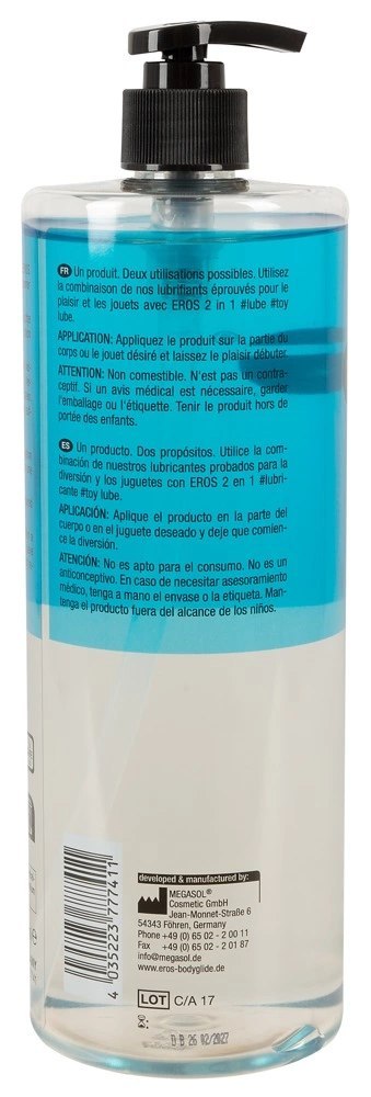 EROS Lubrykant 2w1 na bazie wody z pantenolem 1000 ml do akcesoriow EROS Lubrykant 2w1 na bazie wody z pantenolem 1000 ml do akcesoriow