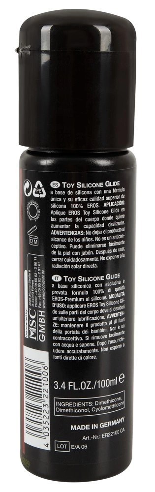 EROS - Lubrykant Do Zabawek Erotycznych Toy Silicone Glide 100 ml EROS - Lubrykant Do Zabawek Erotycznych Toy Silicone Glide 100 ml