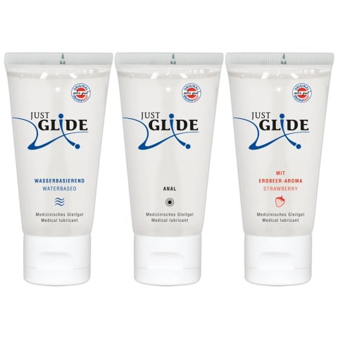Just Glide - Zestaw 3x200 ml Lubrykant Analny Wodny I Do Zabawek Erotycznyc Just Glide - Zestaw 3x200 ml Lubrykant Analny Wodny I Do Zabawek Erotycznyc