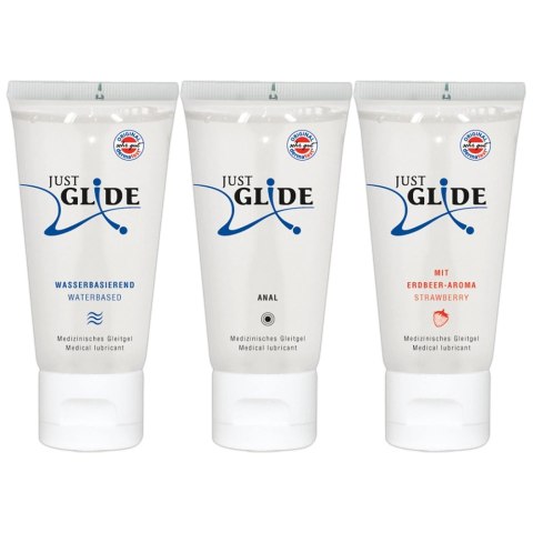 Just Glide - Zestaw 3x50 ml Lubrykant Analny Wodny I Do Zabawek Erotycznych Just Glide - Zestaw 3x50 ml Lubrykant Analny Wodny I Do Zabawek Erotycznych