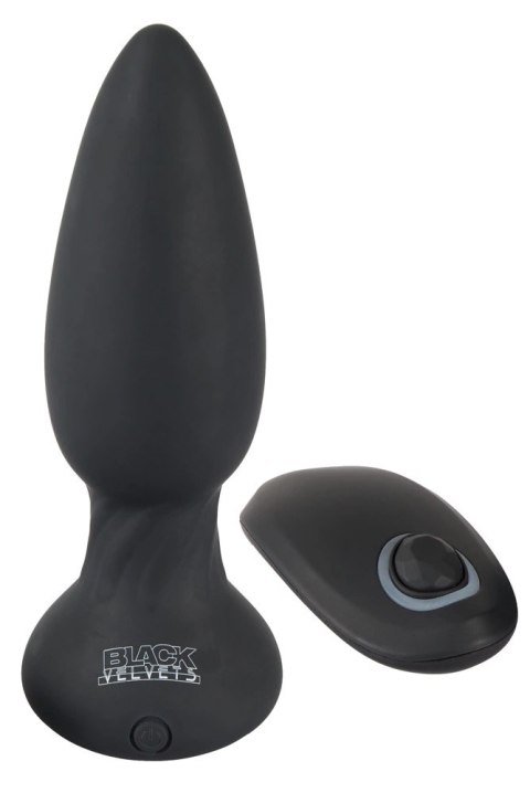 Black Velvets - Rotacyjny Korek Analny Z Pilotem 14 cm Czarny Black Velvets - Rotacyjny Korek Analny Z Pilotem 14 cm Czarny