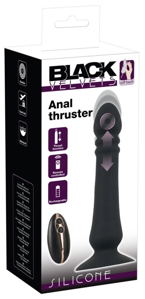 Black Velvets - Wibrator Analny Z Przyssawką I Pilotem 20 cm Czarny Black Velvets - Wibrator Analny Z Przyssawką I Pilotem 20 cm Czarny