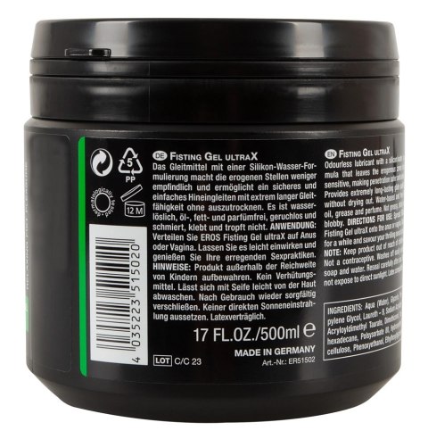 EROS - Silikonowo-Wodny Lubrykant Do Fistingu UltraX 500 ml EROS - Silikonowo-Wodny Lubrykant Do Fistingu UltraX 500 ml