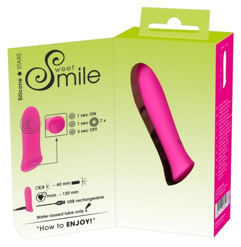 Sweet Smile - Miniwibrator Z 7 Silnymi Trybami Wibracji Różowy Sweet Smile - Miniwibrator Z 7 Silnymi Trybami Wibracji Różowy