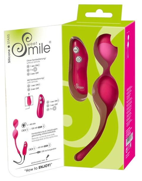 Sweet Smile - Zdalnie Sterowane Kulki Miłości Z 7 Trybami Wibracji Różowe Sweet Smile - Zdalnie Sterowane Kulki Miłości Z 7 Trybami Wibracji Różowe