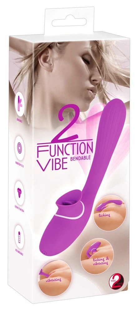 You2Toys - 2-funkcyjny giętki wibrator You2Toys - 2-funkcyjny giętki wibrator