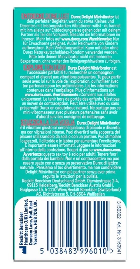 Durex Delight - Cichy Mini Wibrator 9cm Durex Delight - Cichy Mini Wibrator 9cm
