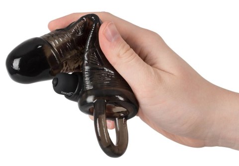 Rebel - Wibrująca Nakładka Na Penisa Z Pierścieniem Jąder 19cm Rebel - Wibrująca Nakładka Na Penisa Z Pierścieniem Jąder 19cm